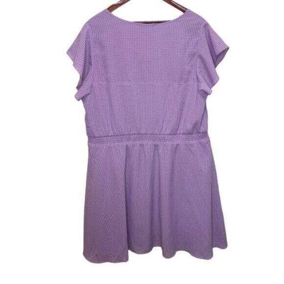 Addition Elle Michel Studio Purple Flutter Sleeves Mini Dress Size 20 Feminine - Picture 3 of 14